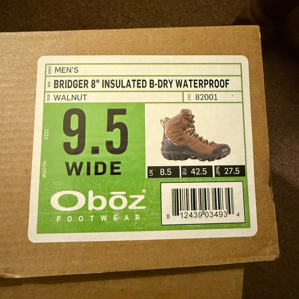 Oboz Men's Bridger 8" Insulated B-Dry Waterproof Boots - Brown